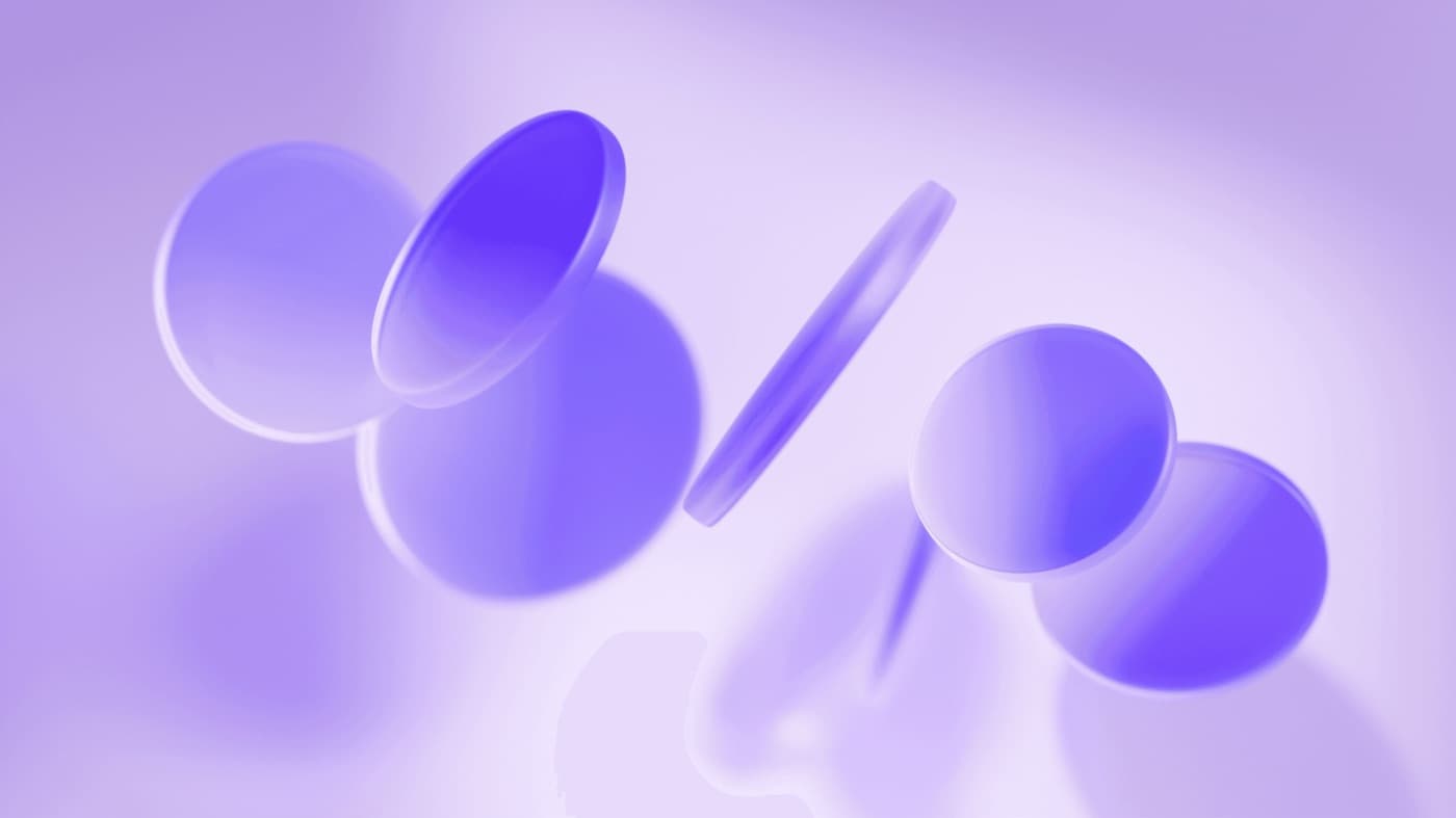 Abstract purple 3D shapes