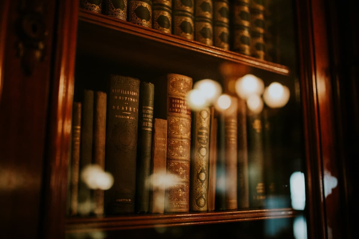 Shelf of classic legal volumes